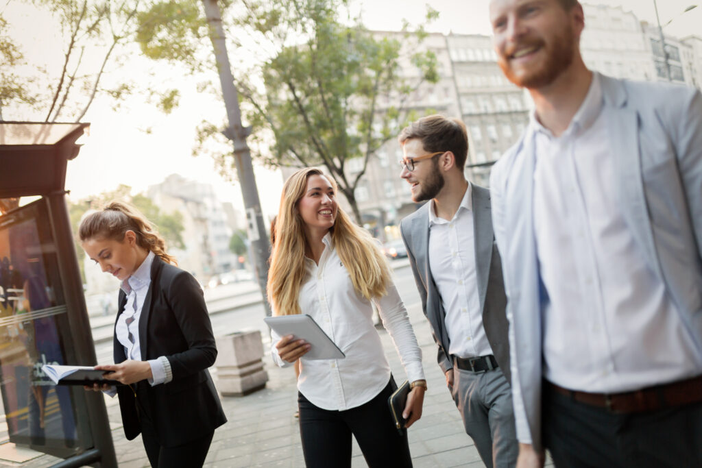 Sales reps preparing to find new leads