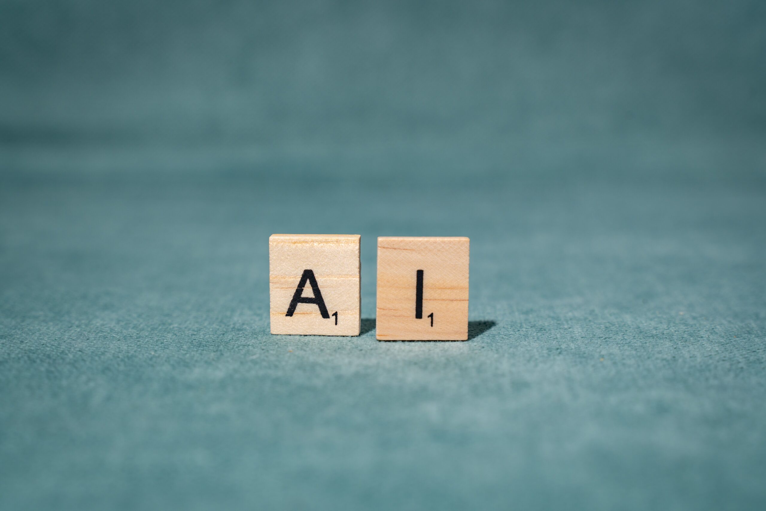 Wooden blocks with “A.I” printed